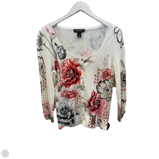 Sweater Cardigan By White House Black Market In Floral Print, Size: S