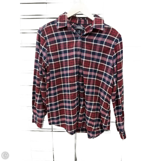 Top Long Sleeve By Lands End In Blue & Red, Size: Mp