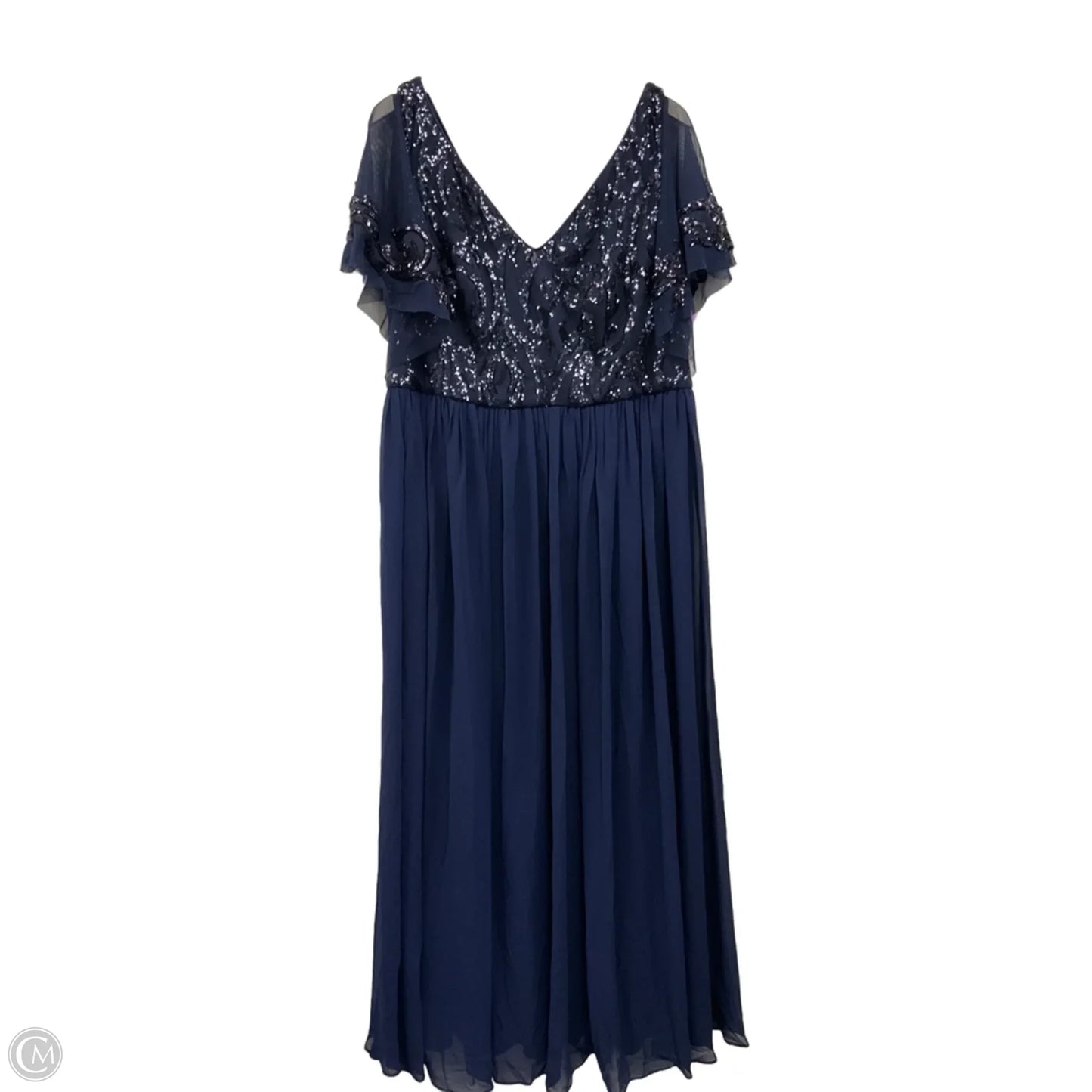 Dress Party Long By Clothes Mentor In Navy, Size: 1x