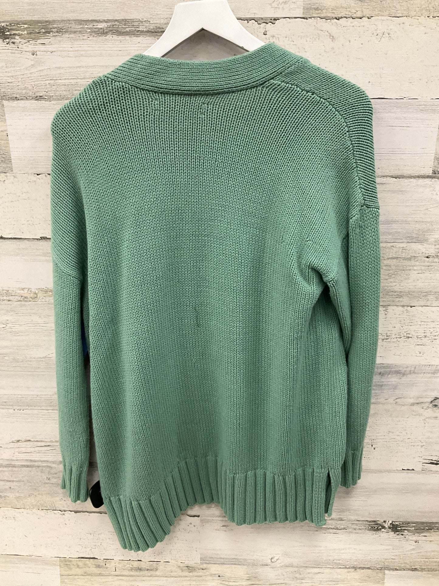 Sweater Cardigan By Loft In Green, Size: M
