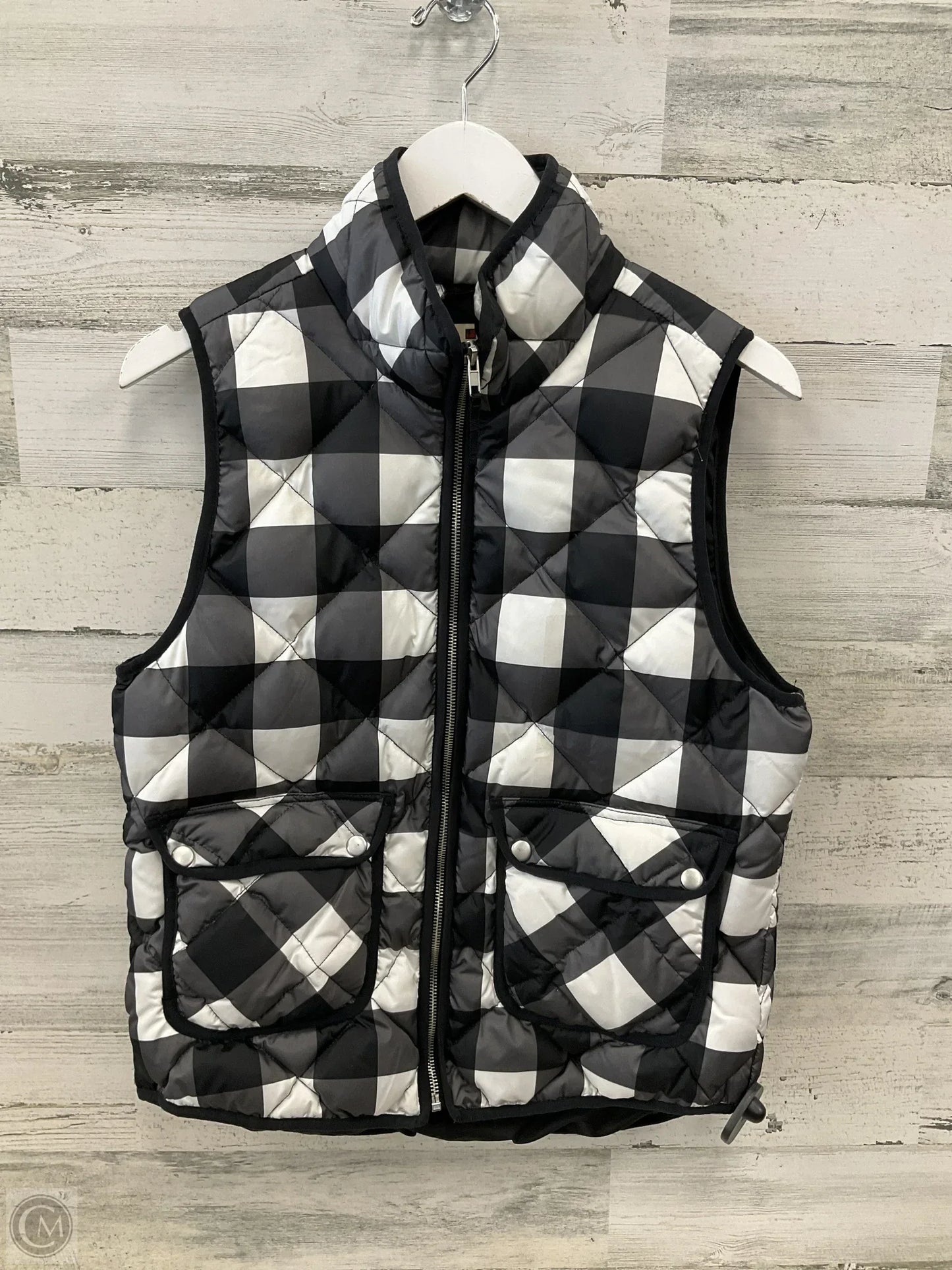 Vest Puffer & Quilted By Woolrich In Black & White, Size: M