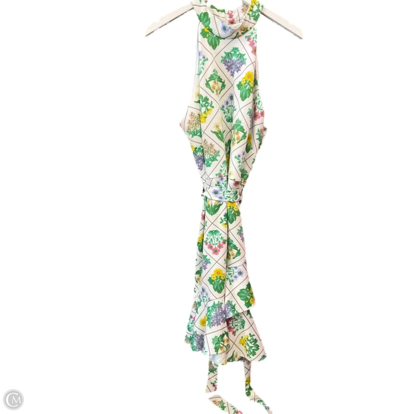 Dress Casual Midi By Clothes Mentor In Green & White, Size: 1x