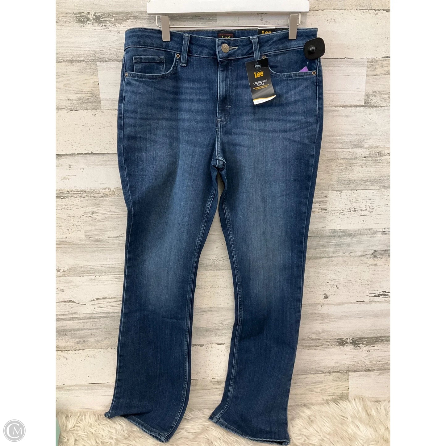 Jeans Boot Cut By Lee In Blue Denim, Size: 12