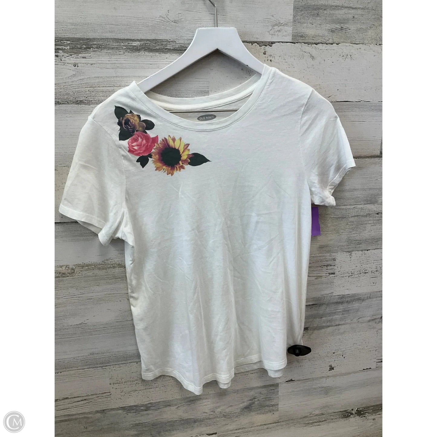 Top Short Sleeve By Old Navy In White, Size: S