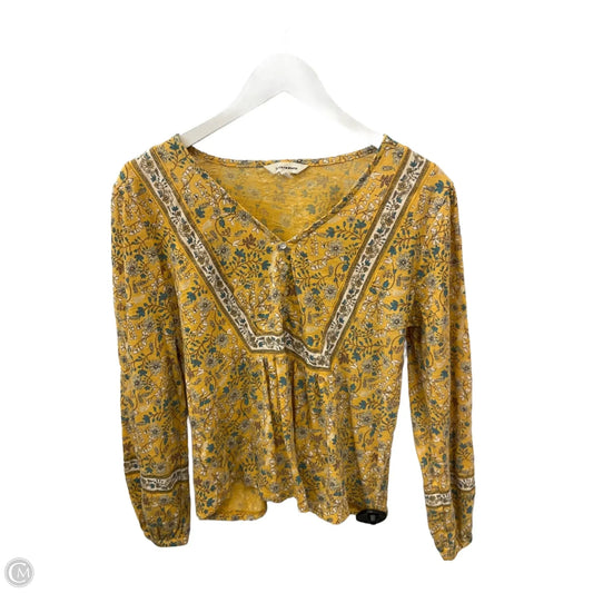 Top Long Sleeve By Lucky Brand In Yellow, Size: M