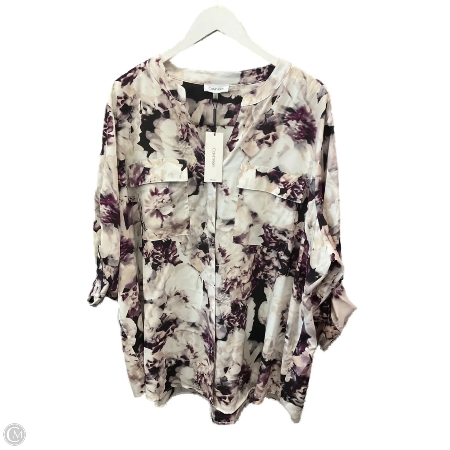 Top Long Sleeve By Calvin Klein In Purple, Size: 3x