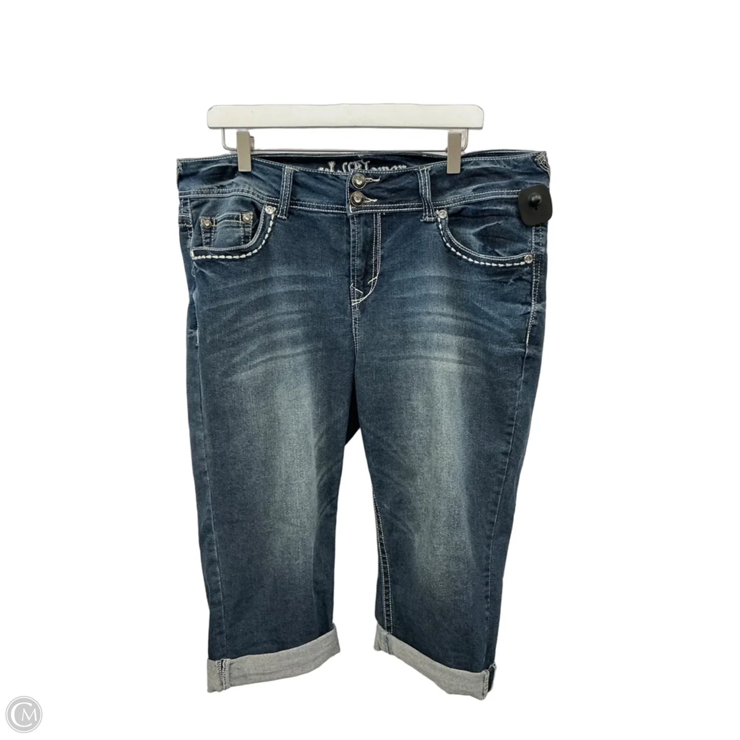 Capris By Wallflower In Blue Denim, Size: 16
