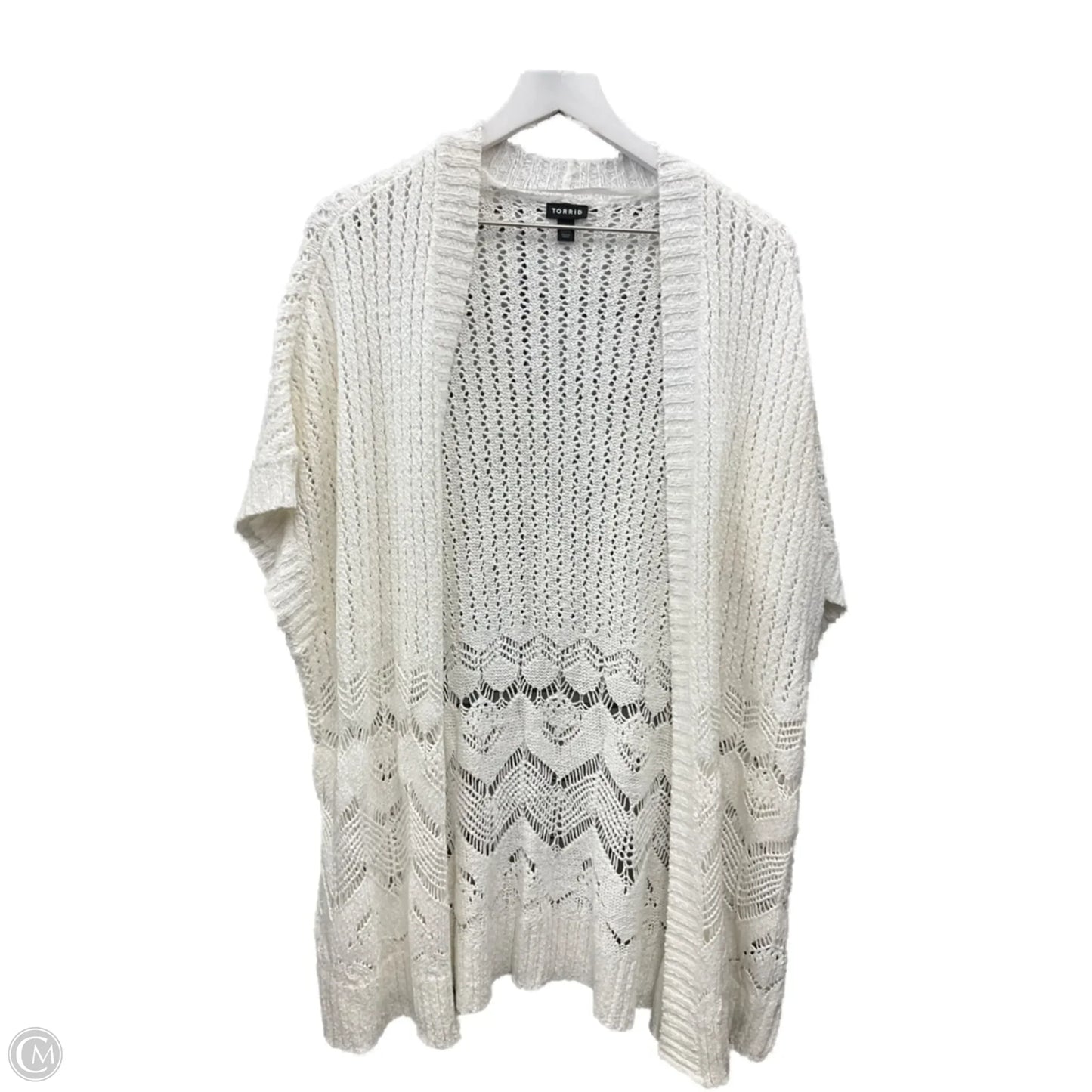 Sweater Cardigan By Torrid In White, Size: L