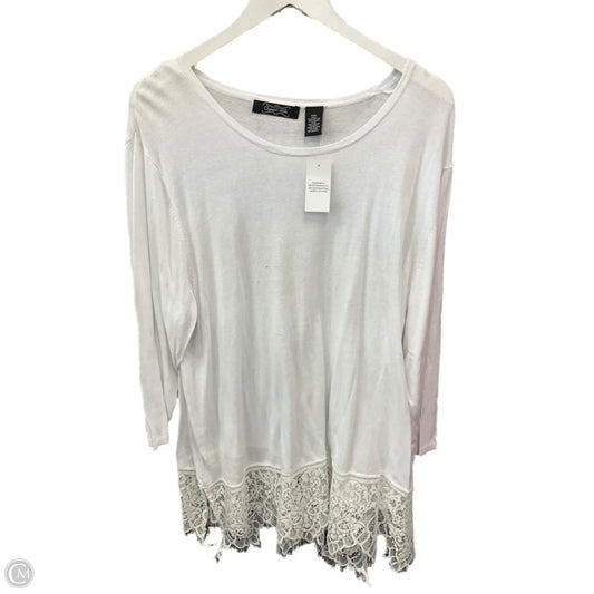 Top Long Sleeve By Clothes Mentor In White, Size: Xxl