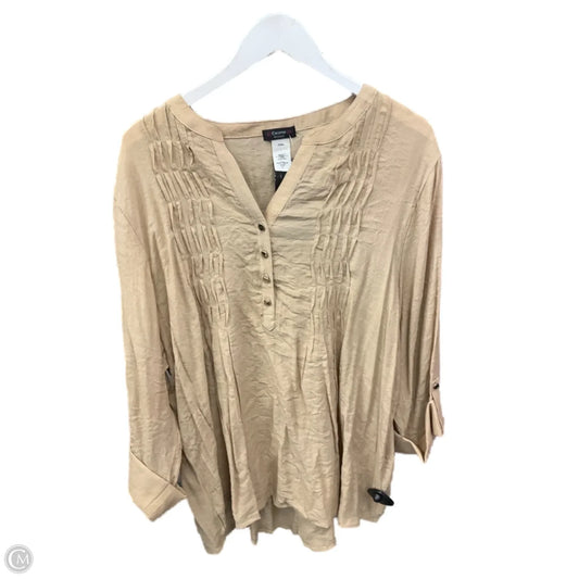 Top Long Sleeve By Cocomo In Beige, Size: 3x