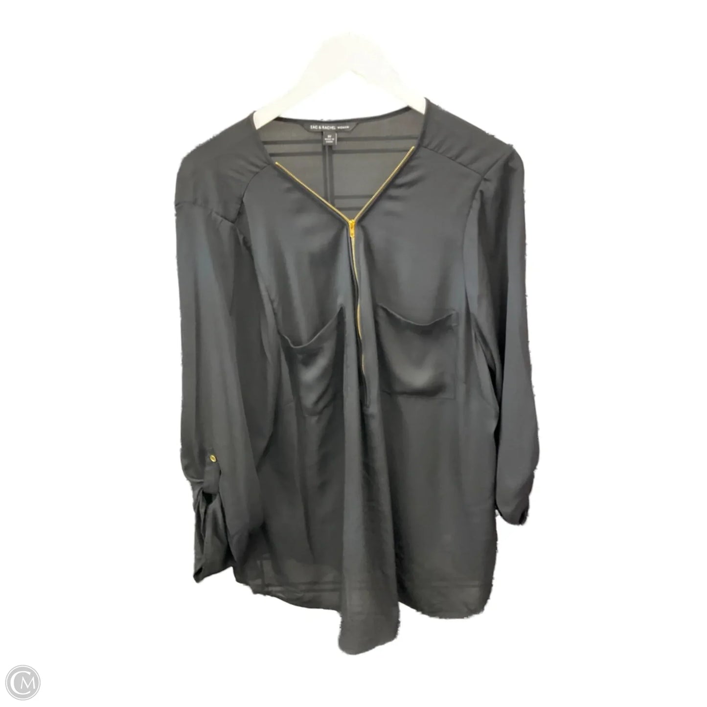 Top Long Sleeve By Zac And Rachel In Black, Size: 3x