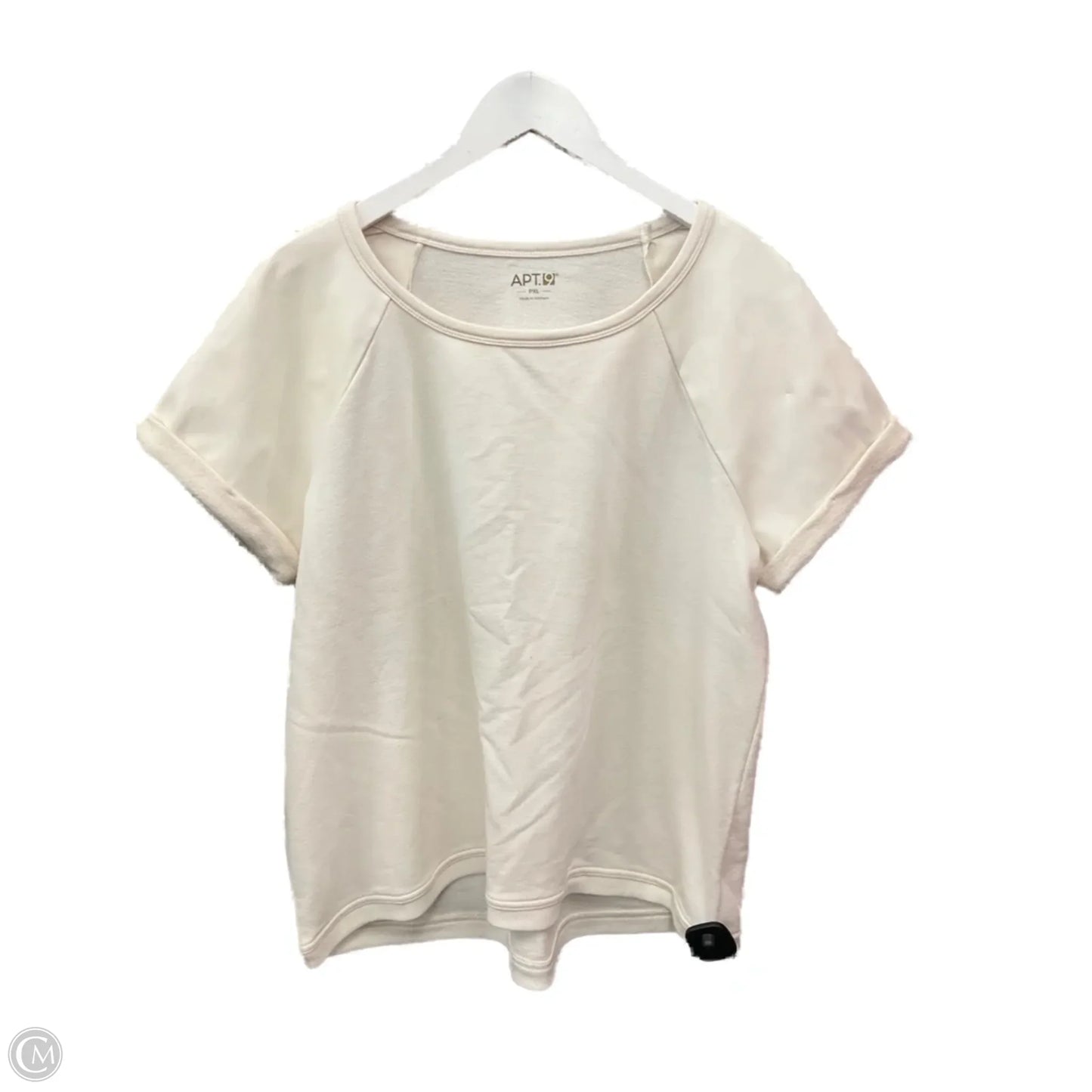 Top Short Sleeve By Apt 9 In Cream, Size: Xl