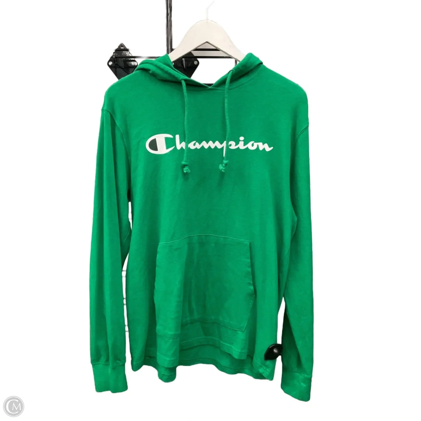 Sweatshirt Hoodie By Champion In Green, Size: M
