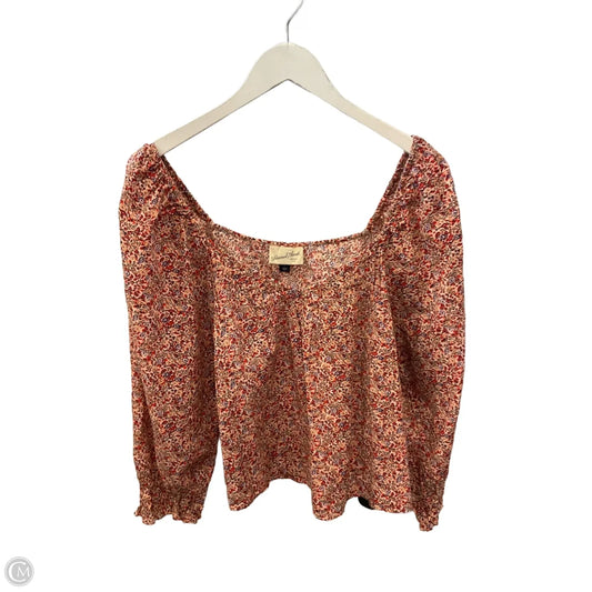 Top 3/4 Sleeve By Universal Thread In Orange, Size: L