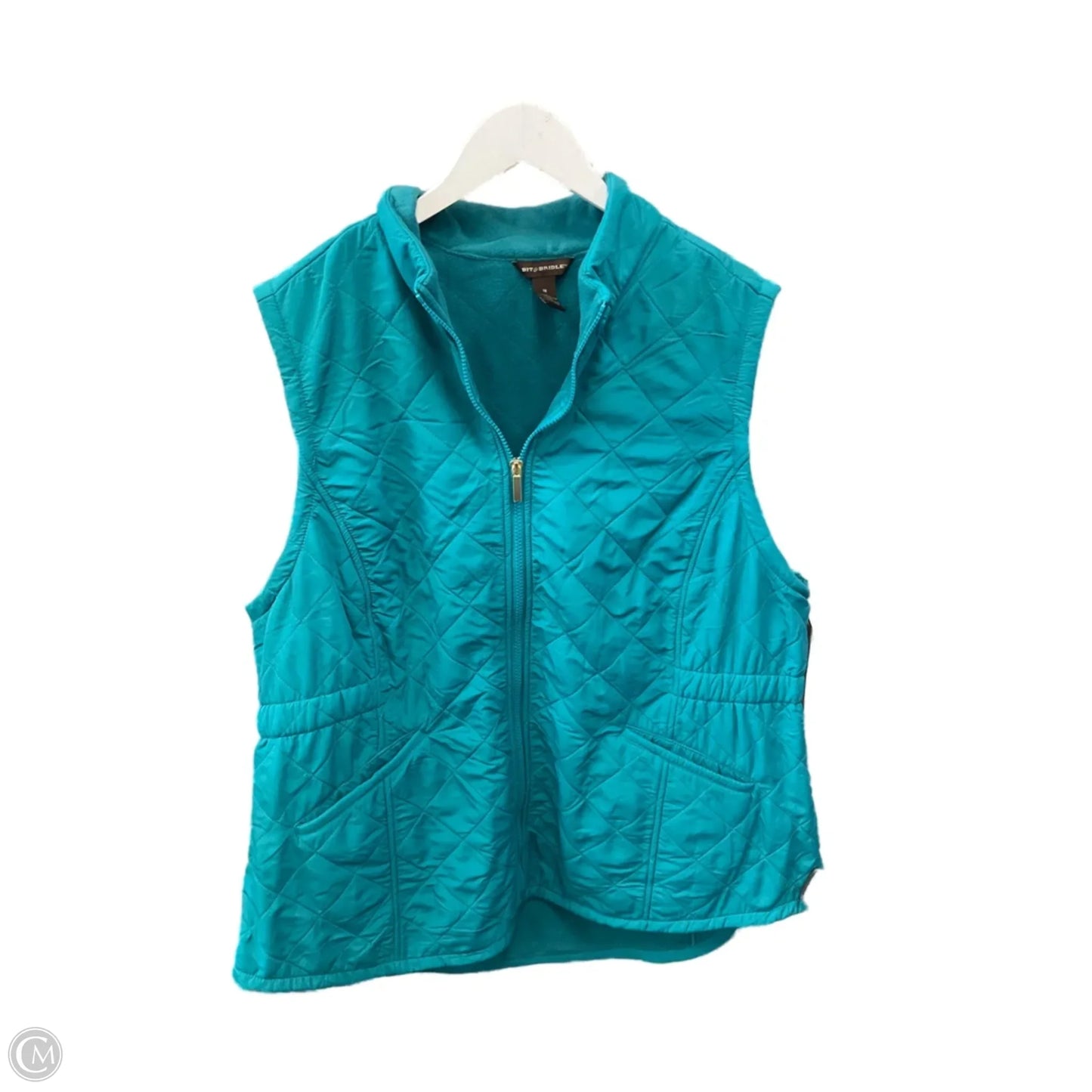 Vest Puffer & Quilted By Clothes Mentor In Green, Size: 1x