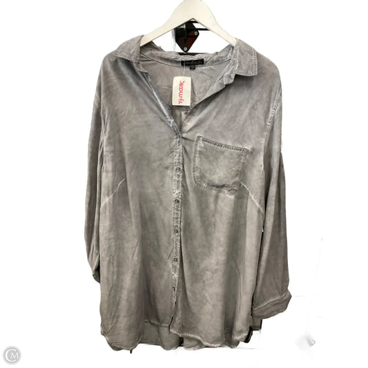 Top Long Sleeve By Clothes Mentor In Grey, Size: 2x