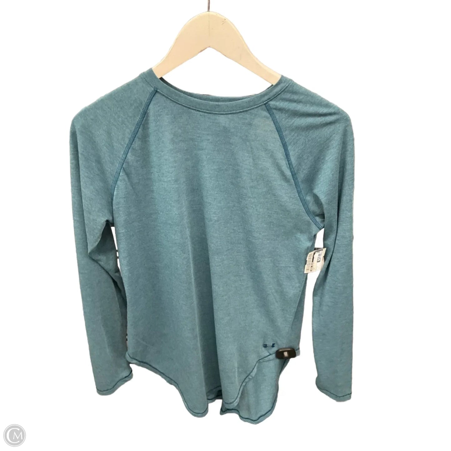 Athletic Top Long Sleeve Crewneck By Under Armour In Teal, Size: S