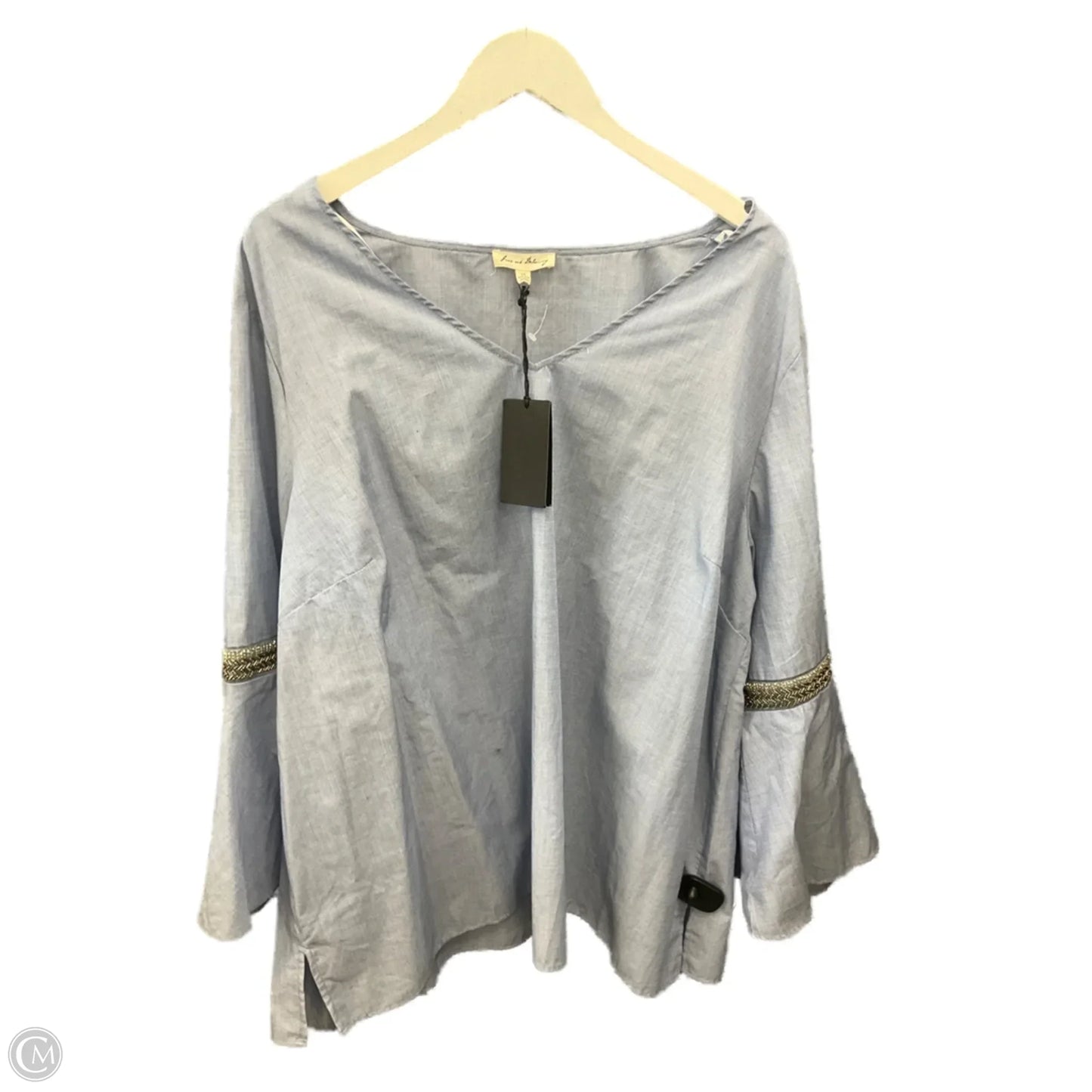 Top 3/4 Sleeve By Jane And Delancey In Blue, Size: 3x