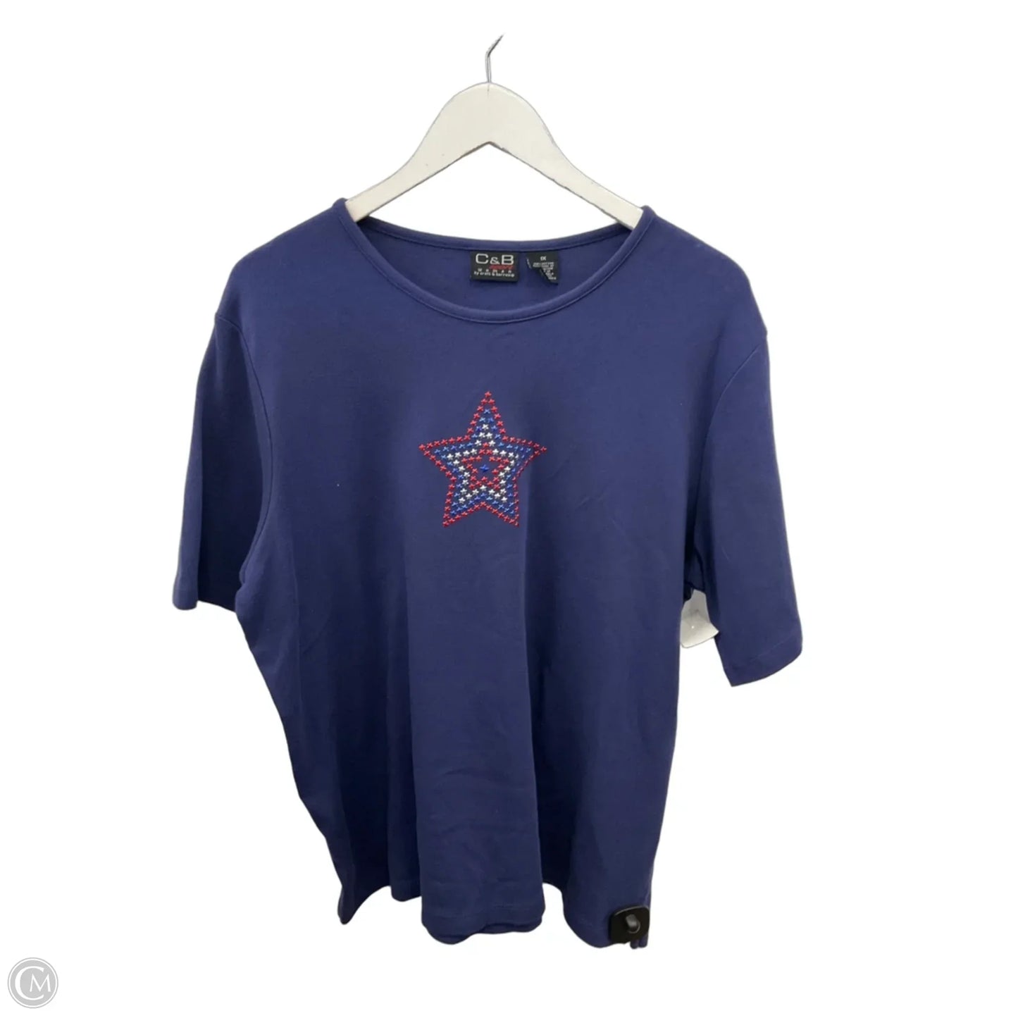 Top Short Sleeve By Clothes Mentor In Blue, Size: 1x