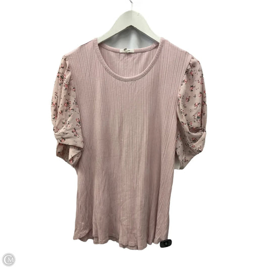 Top Short Sleeve By Maurices In Pink, Size: Xl
