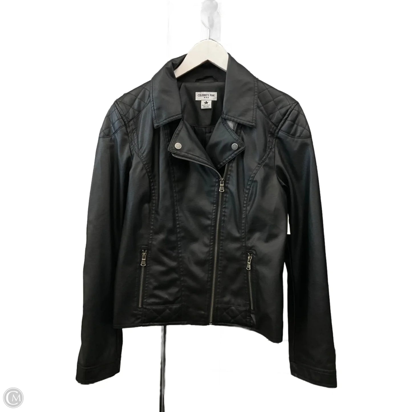 Jacket Moto By Celebrity Pink In Black, Size: M