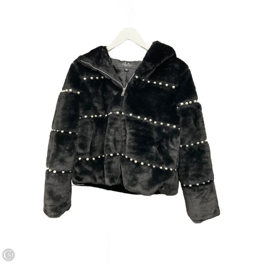 Jacket Faux Fur & Sherpa By Clothes Mentor In Black, Size: L