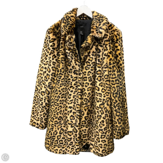 Jacket Faux Fur & Sherpa By Forever 21 In Animal Print, Size: L