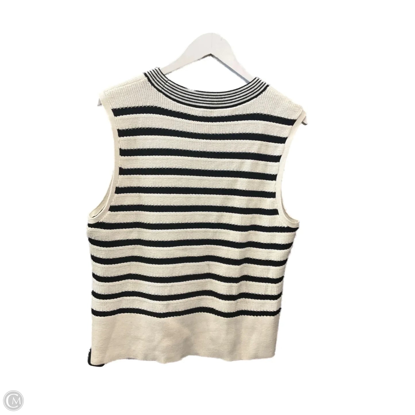 Vest Sweater By Talbots In Black & White, Size: Xl