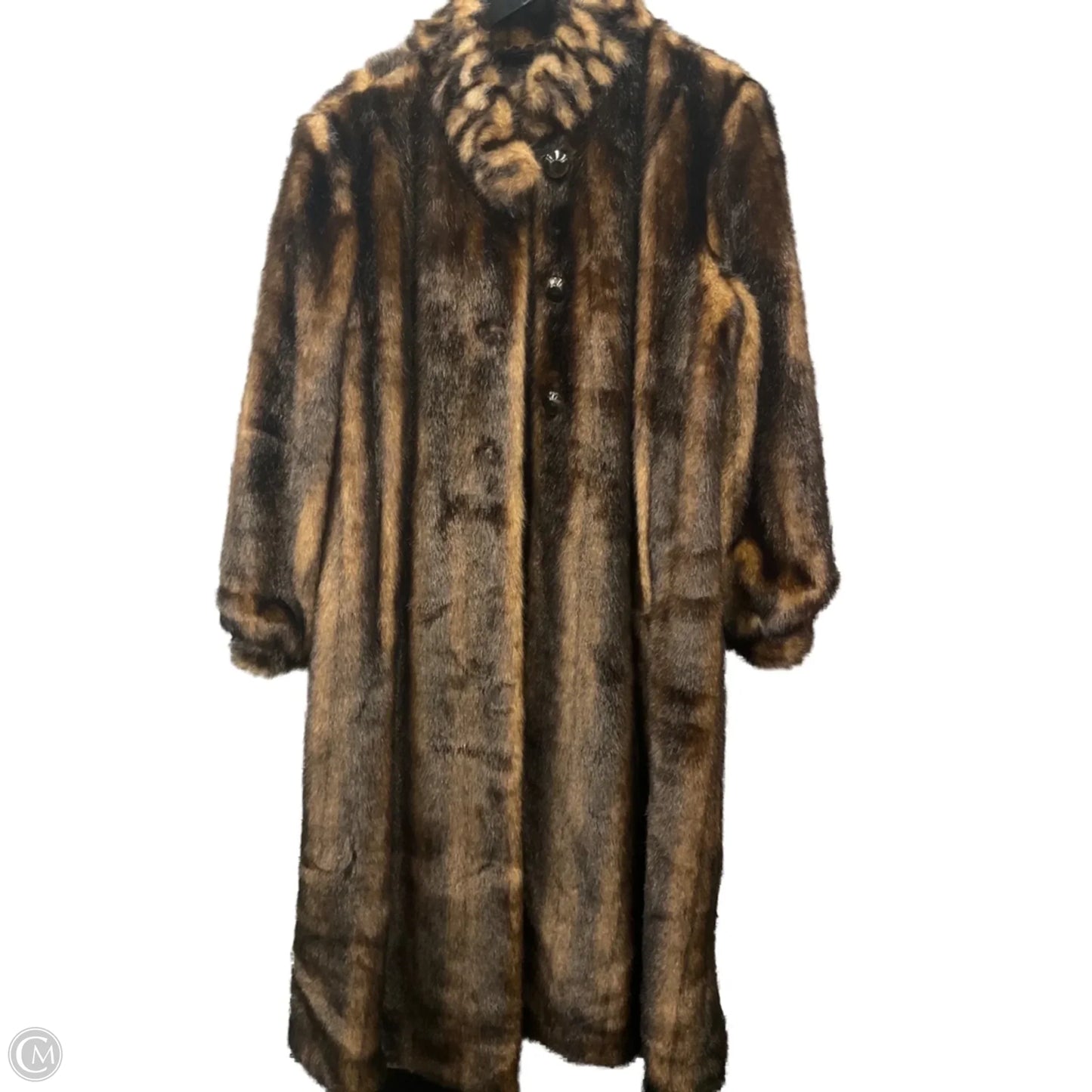Coat Faux Fur & Sherpa By Pamela Mccoy In Brown, Size: 1x