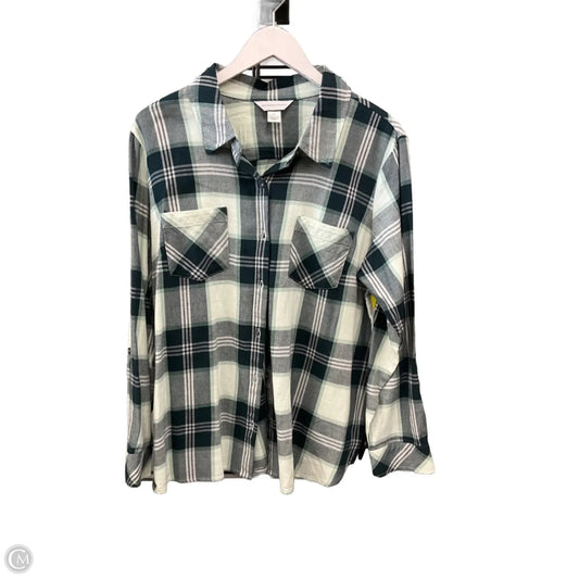 Top Long Sleeve By Christopher And Banks In Green, Size: Xl
