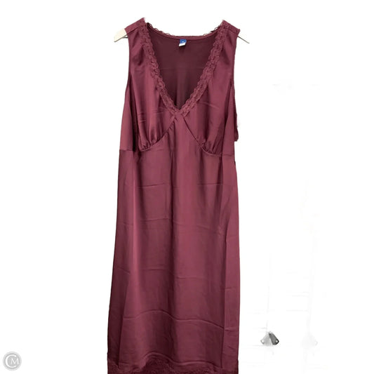 Dress Party Midi By Old Navy In Maroon, Size: 2x