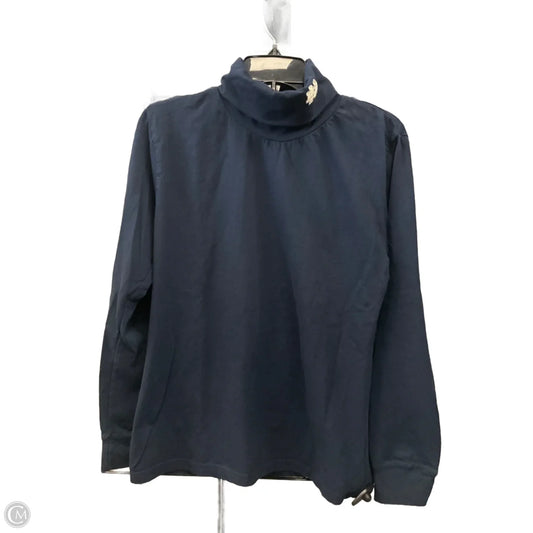 Athletic Top Long Sleeve Collar By Clothes Mentor In Navy, Size: L