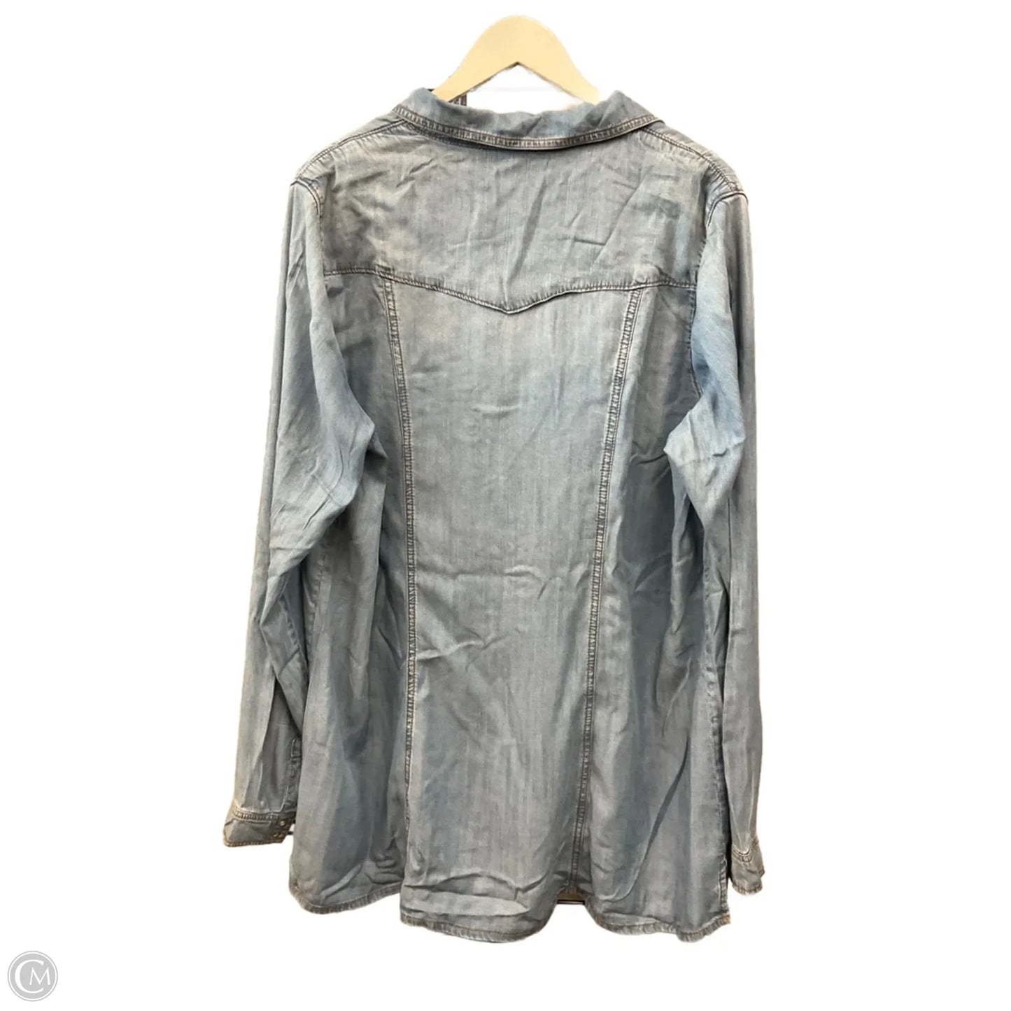 Top Long Sleeve By Maurices In Blue Denim, Size: 2x