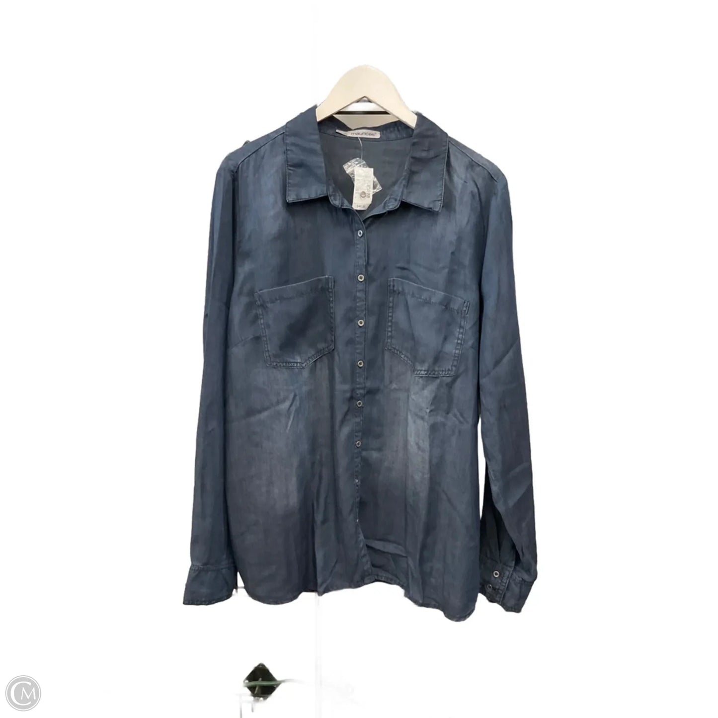 Top Long Sleeve By Maurices In Blue, Size: 2x