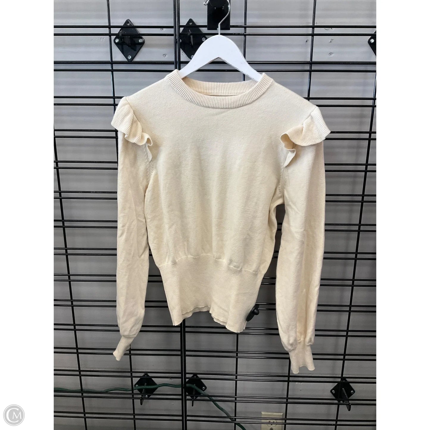 Top Long Sleeve By Who What Wear In Cream, Size: S