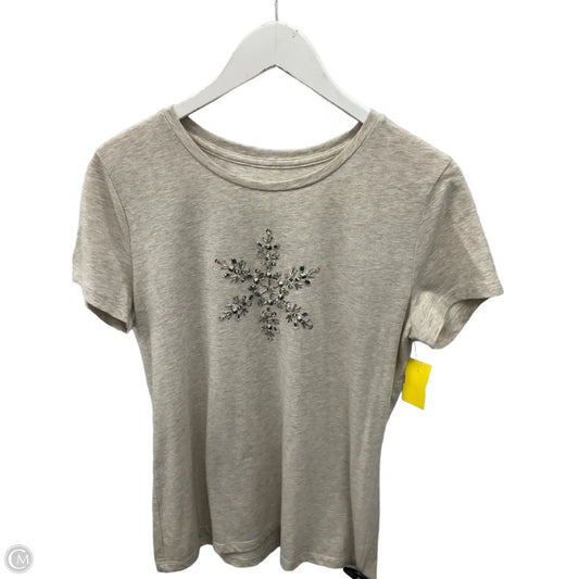 Top Short Sleeve By Merona In Beige, Size: L