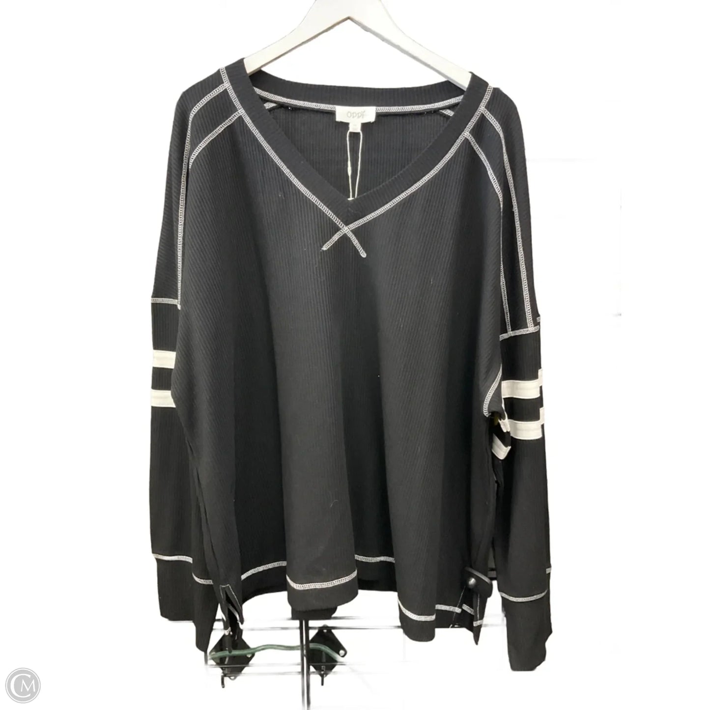Top Long Sleeve By Oddi In Black, Size: 1x