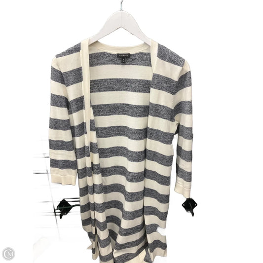 Sweater Cardigan By Talbots In Blue & White, Size: M