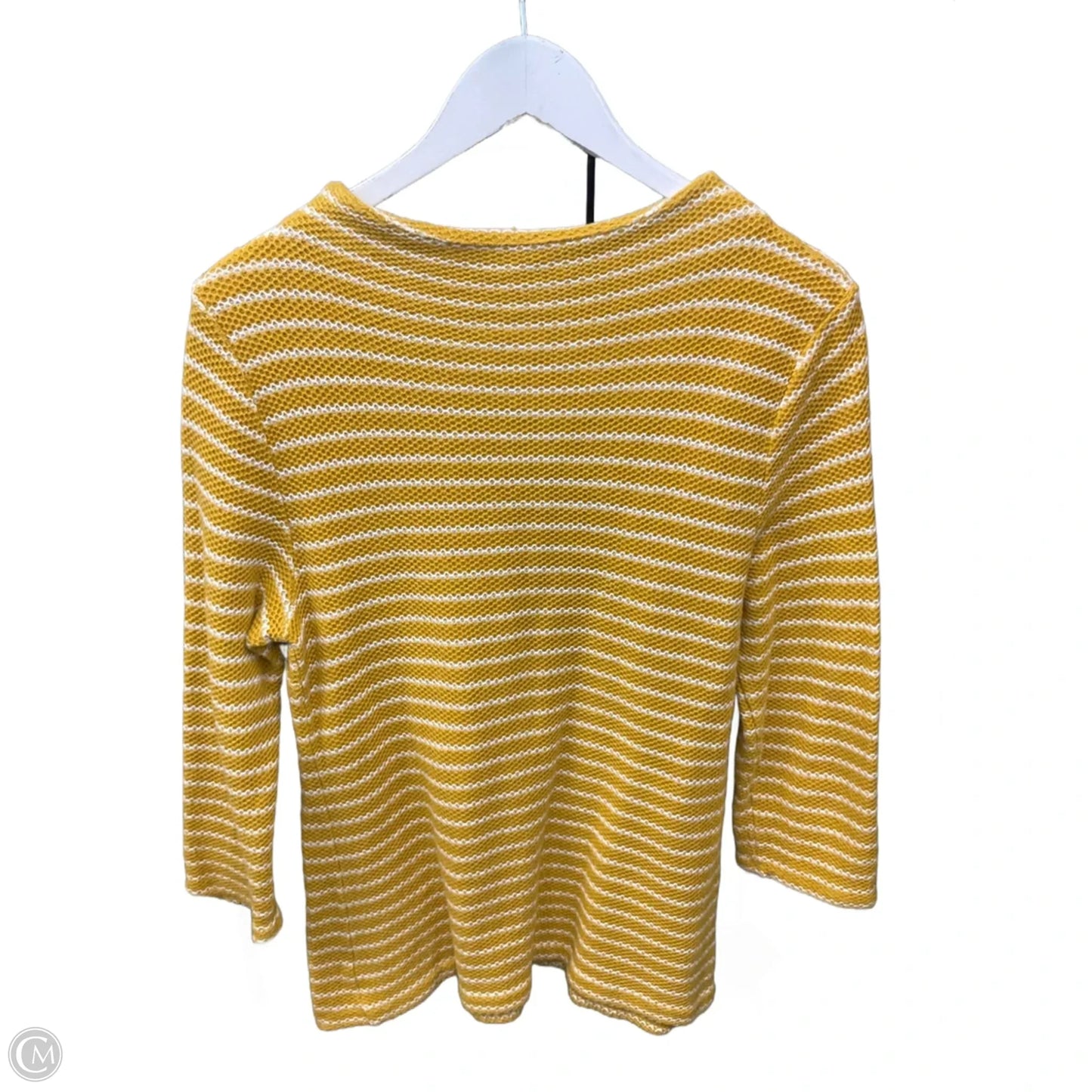 Top 3/4 Sleeve By Talbots In Yellow, Size: L