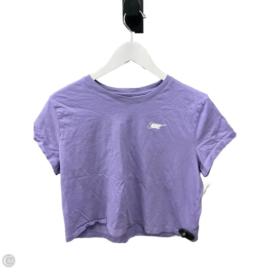 Athletic Top Short Sleeve By Nike Apparel In Purple, Size: L