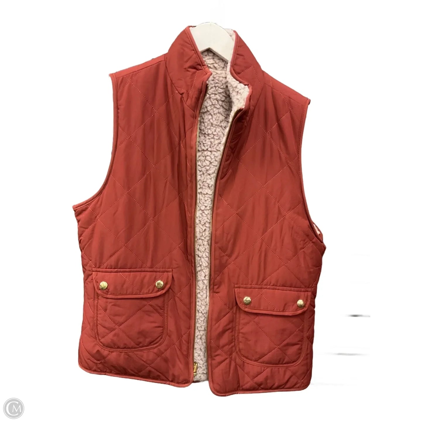 Vest Puffer & Quilted By Love Tree In Orange, Size: L