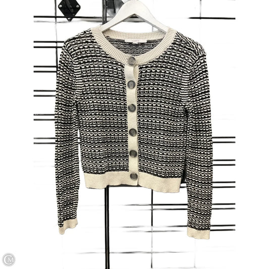 Sweater Cardigan By Loft In Black & Cream, Size: S