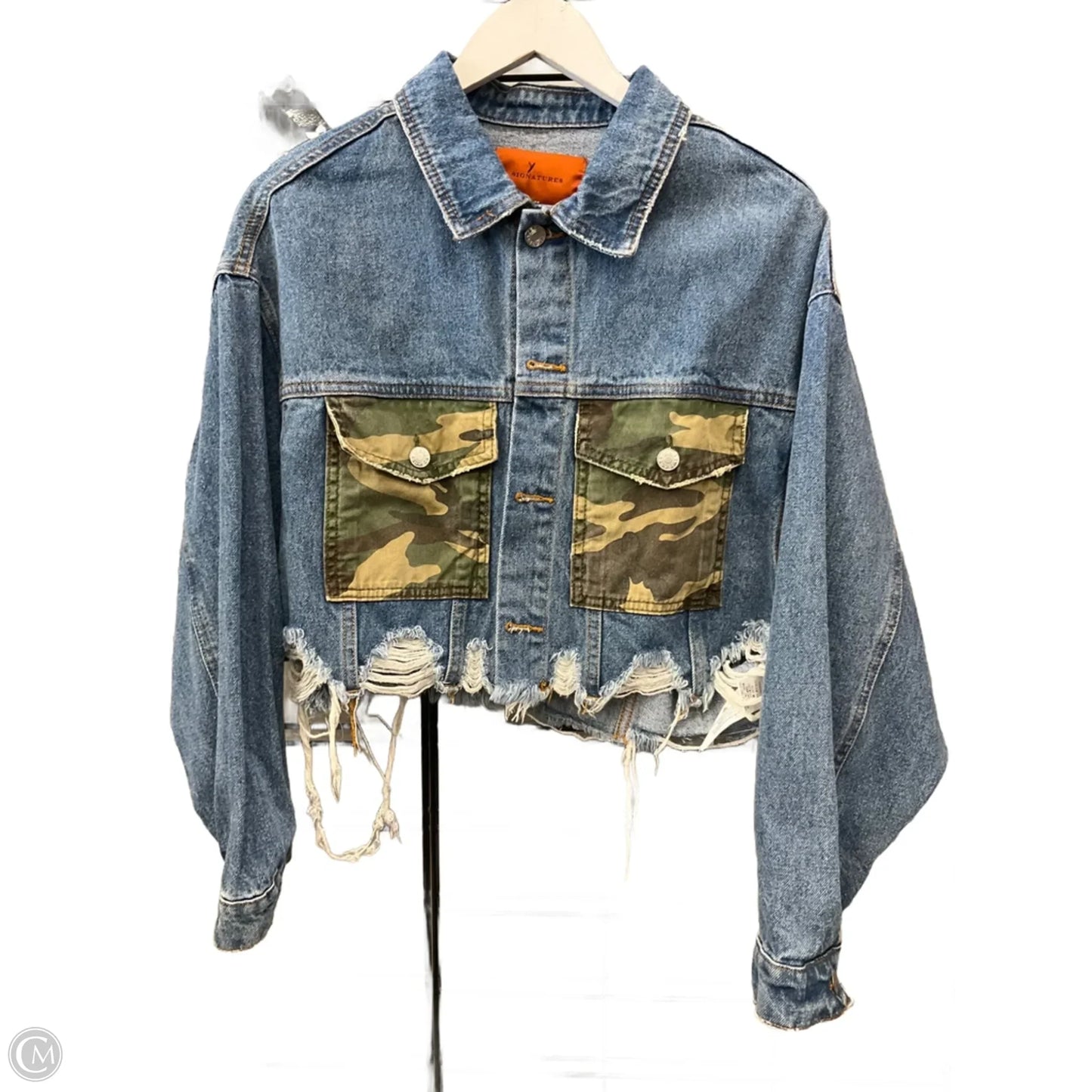 Jacket Denim By Clothes Mentor In Blue Denim, Size: M