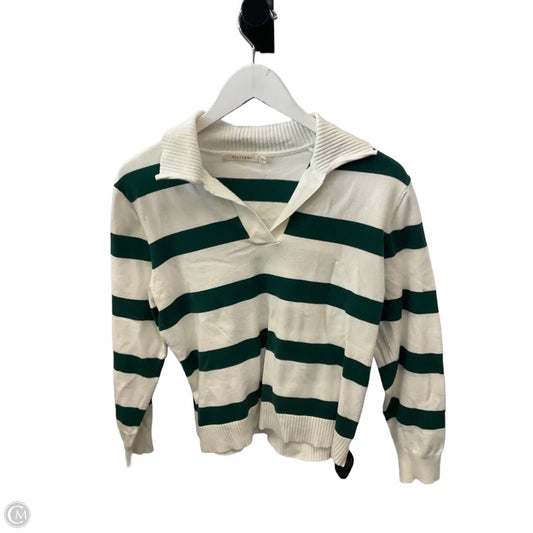 Top Long Sleeve By Ellison In Green & White, Size: M