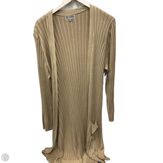 Sweater Cardigan By Jm Collections In Gold, Size: Xl