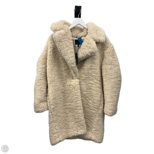 Coat Faux Fur & Sherpa By Banana Republic In Cream, Size: M