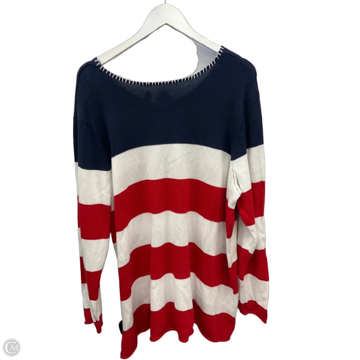 Sweater By D&co. In Blue & Red & White, Size: 2x