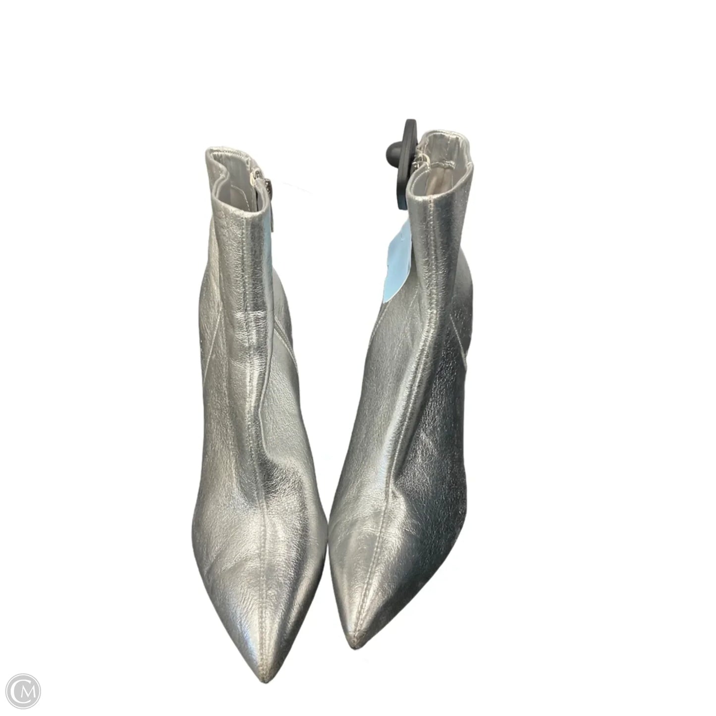 Boots Ankle Heels By Marc Fisher In Silver, Size: 8.5