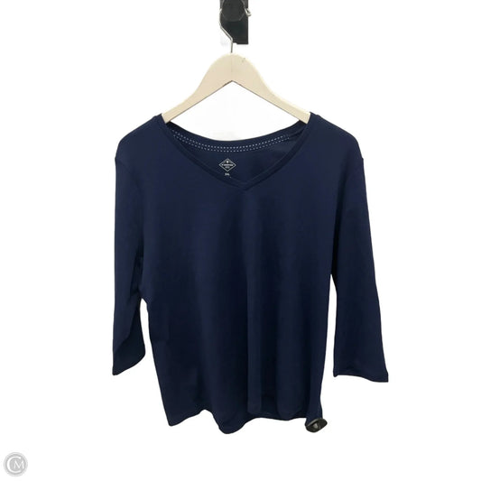 Top 3/4 Sleeve By St Johns Bay In Navy, Size: Xxl