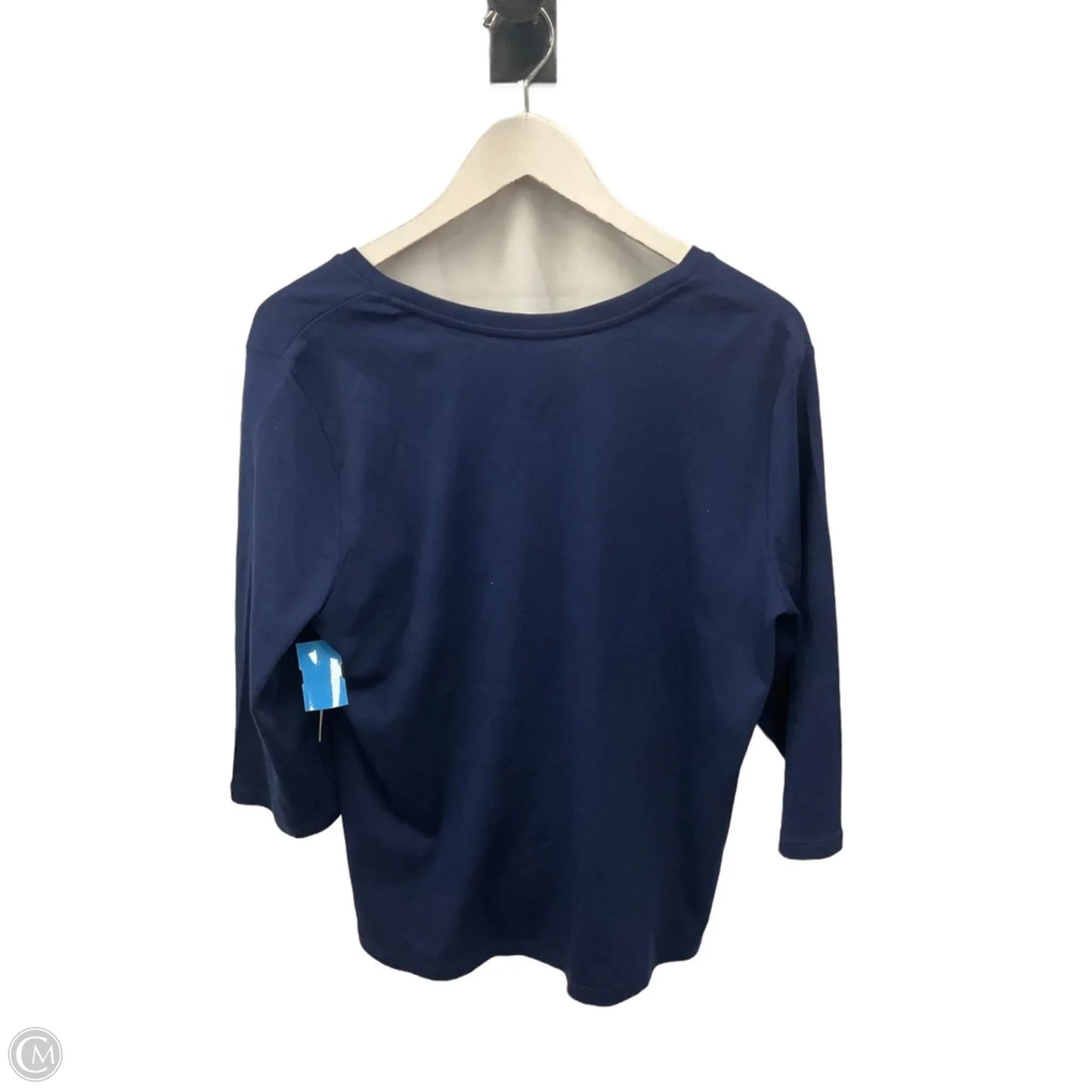 Top 3/4 Sleeve By St Johns Bay In Navy, Size: Xxl